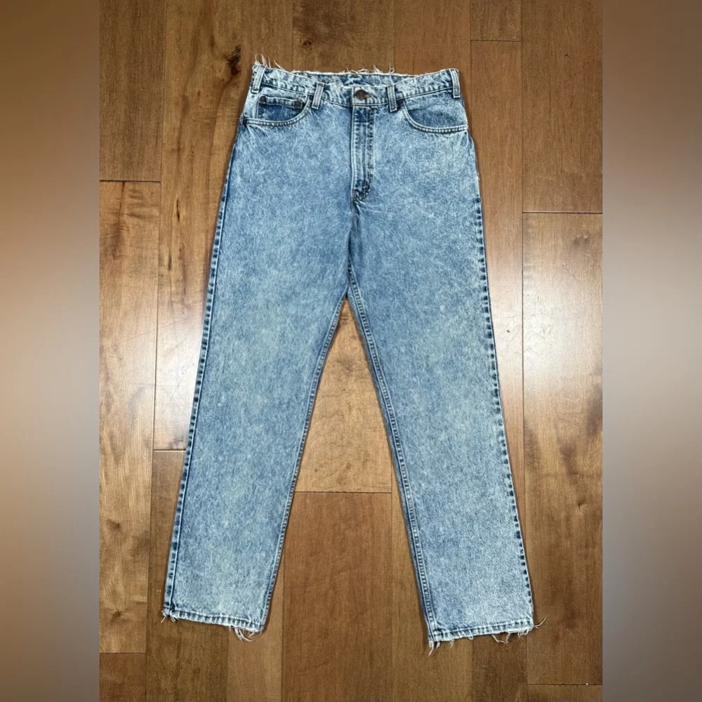 Levis 540 Jeans Blue‎ Acid Wash 90s Denim Made In USA Vintage Mens 34x32